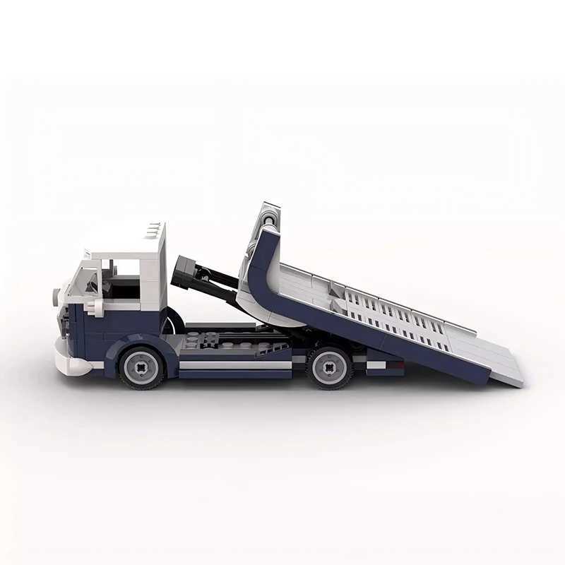 Bricklink Technical Car 10220 Creative VW T1 Mini Scale Tow Truck 6 Stud Vehicles Speed Champions Building Blocks Kid Toys GiftXJ241203