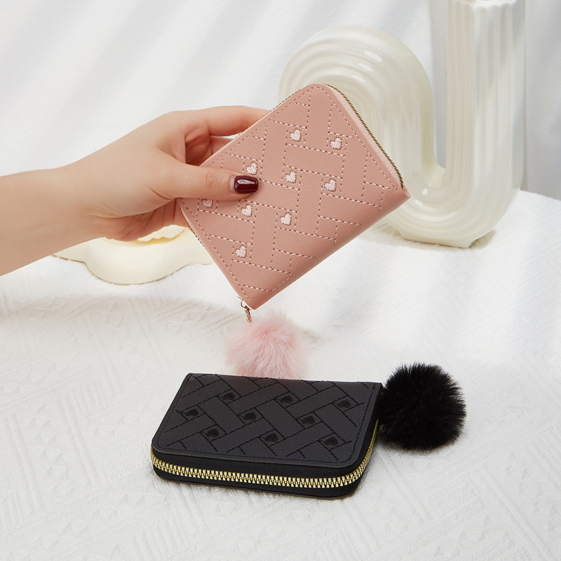 2024 Korean Edition New New Single Zipper Multi functional Short Women's Zero Wallet Fashionable and Minimalist Bag