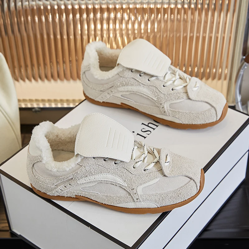 AIYUQI Women Moral Training Shoes Non-slip Winter Female Forrest Gump Shoes Large Size Velvet Sneakers Shoes for Women