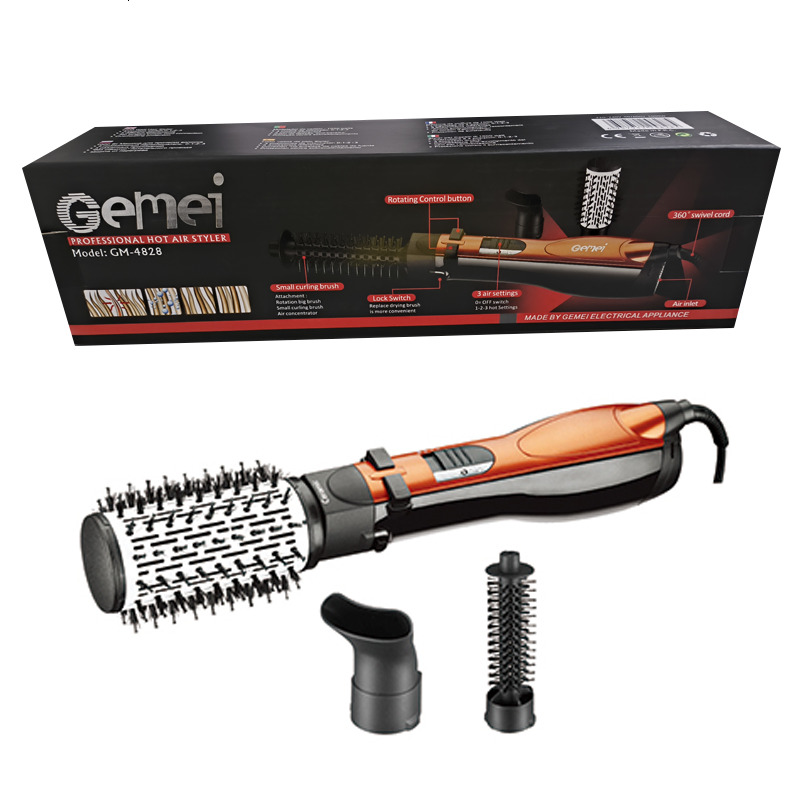 Rotating Hot Air Styler Women's 3-In-1 Professional Styg Hair Dryer Brush Blow Curg Iron