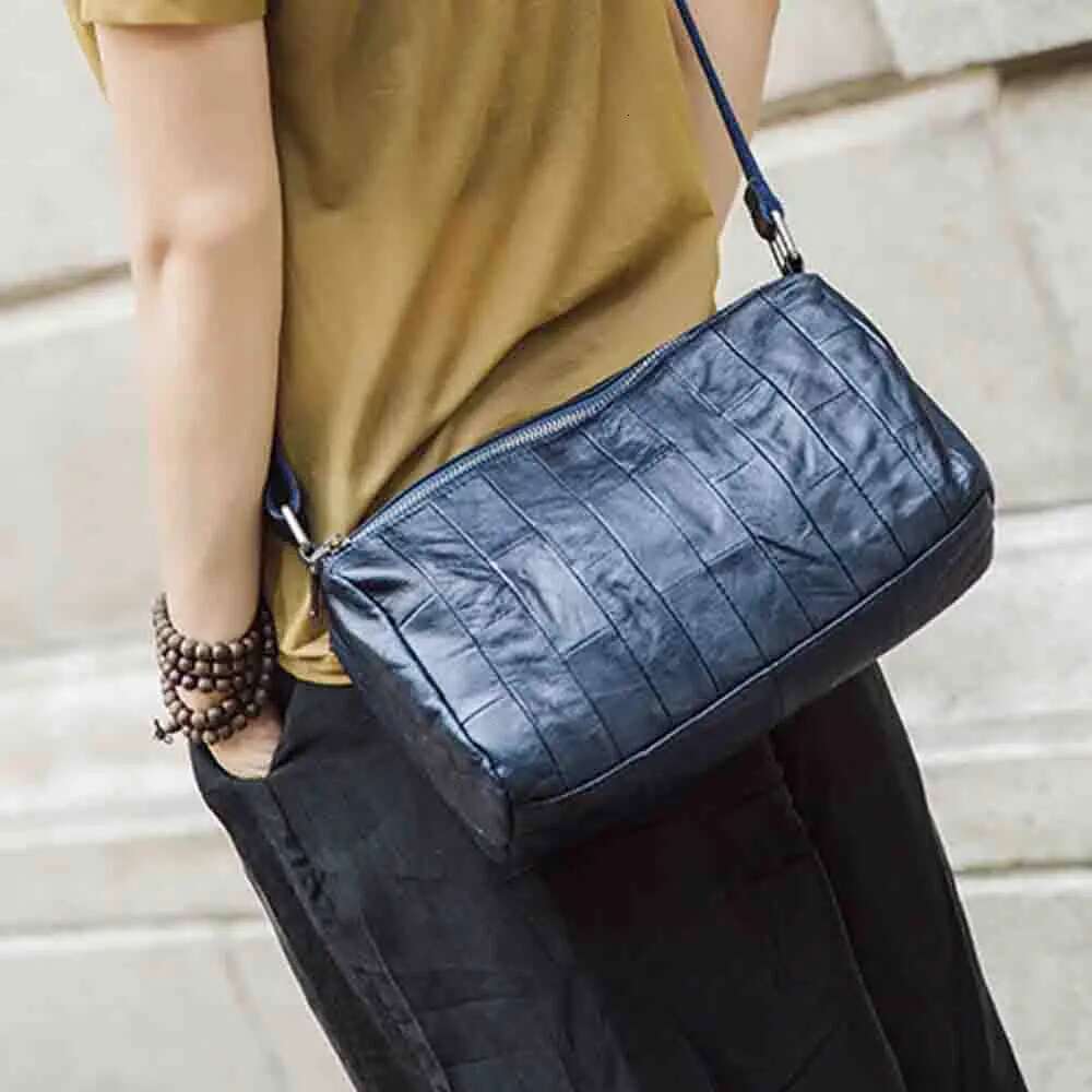 Motingsome Cowhide Women Shoulder Real Natural Leather Hobos Double Compartment Ladies Pouch Messenger Bag New