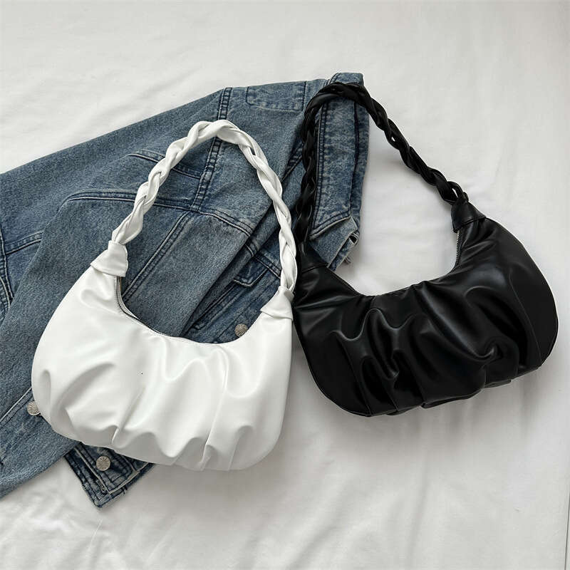 New Simple Pleated Women's Dumpg Casual Commuter Underarm Bag