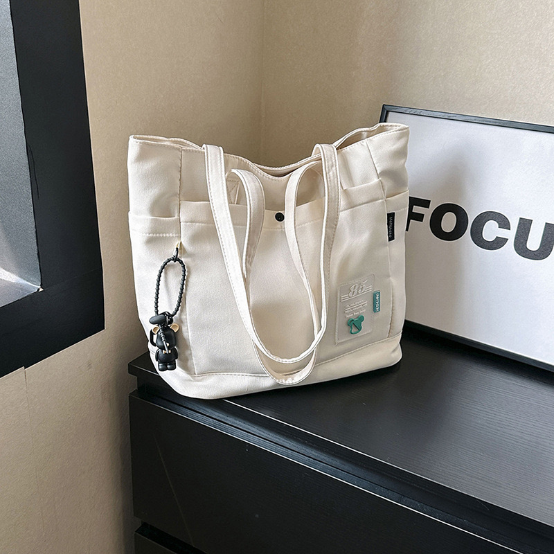 2025 new College Students Commuting to Class, Large Capacity Handheld Big Women's New Casual Canvas Bag, One Shoulder Tote Bag