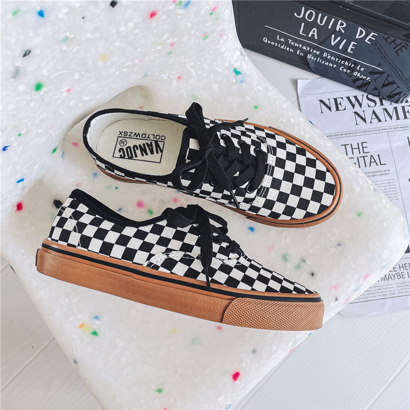 new free shipping designer shoes for mens womens casual shoes Classic Black and White Grid Outdoor leisure shoes size 35-44