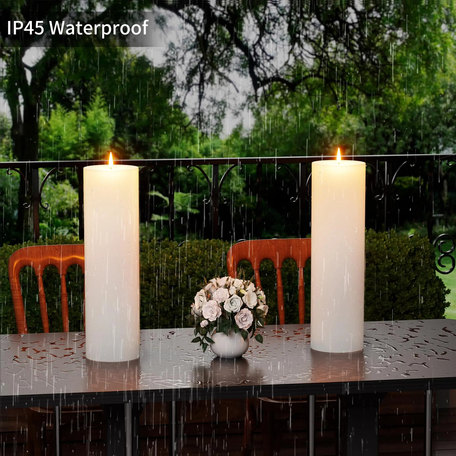 LED Large Electronic Candle Light Waterproof Flashing LED Flameless Candle Christmas Courtyard Simulated Column Candle 241203