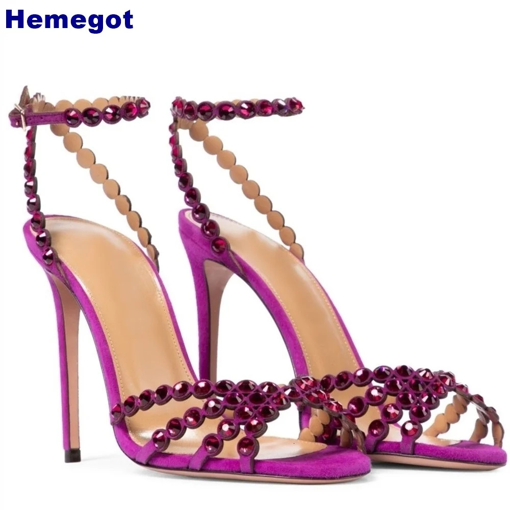 Crystal Bg 2024 Summer Sexy Banquet Peep Toe Pumps 35-43 Size Fashion Women's Thin High Heel Sandals