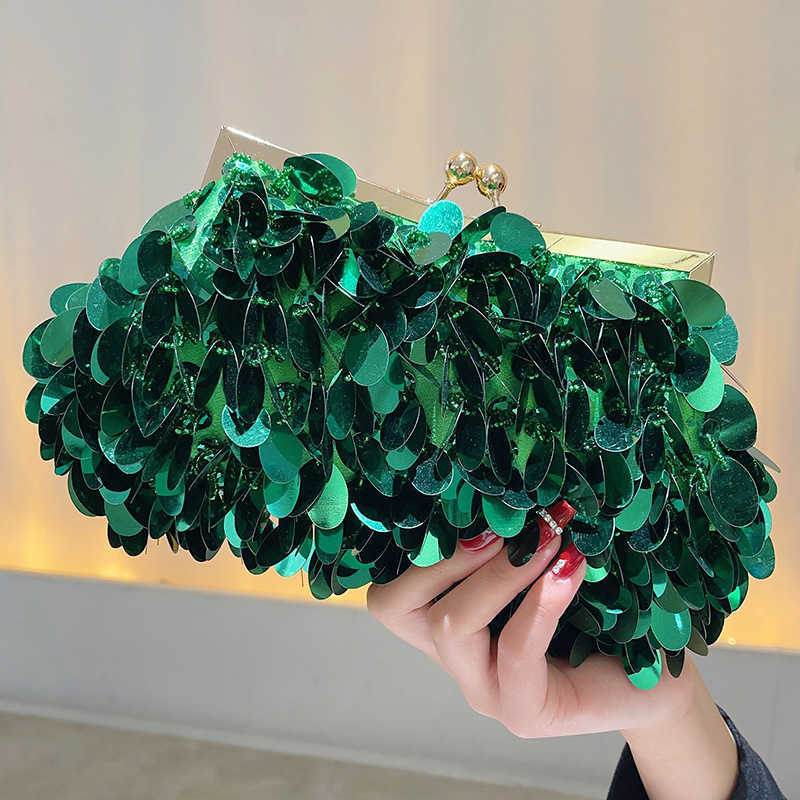 Sparkling Banquet Bag Dinner Bag Party Bag Silver Sparkling Bag Handwoven Fashion Beads Sequin Small Wallet 241203