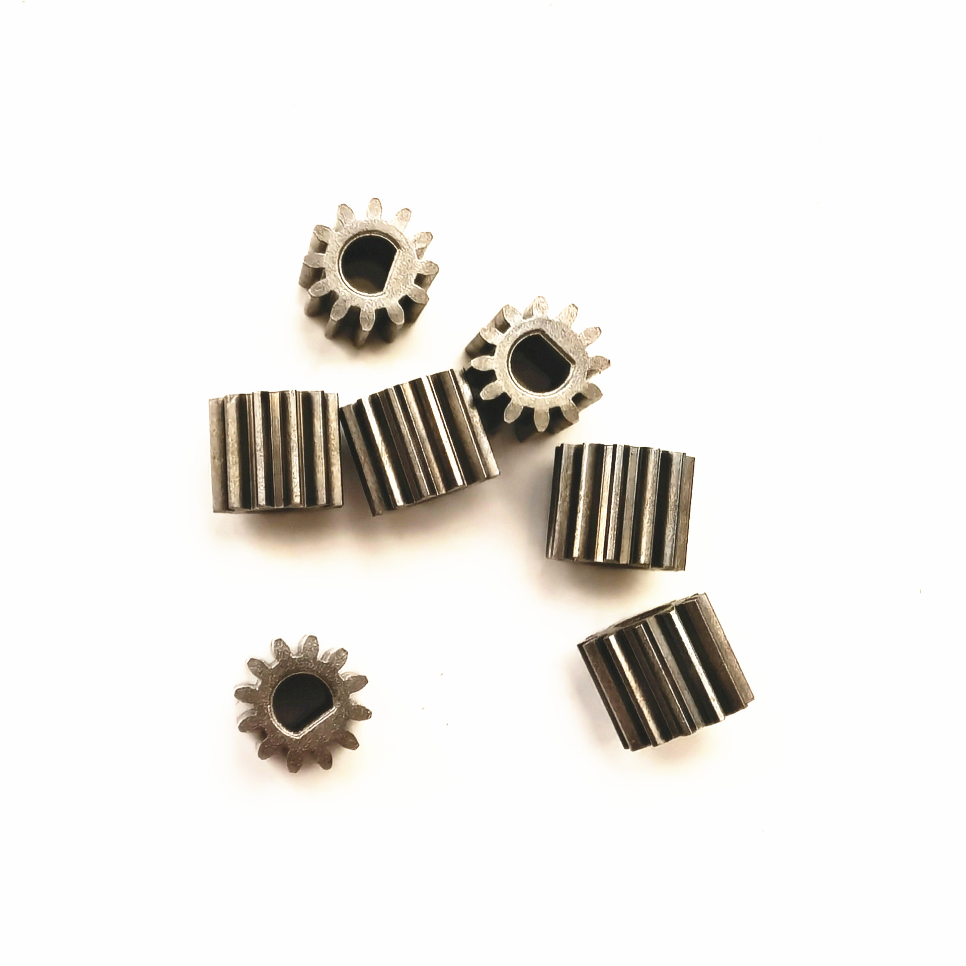 Direct Gear with Module 1.0, 12 Teeth, Inner Diameter 6mm, D Hole, Powder Metallurgy Iron Base for Motor Application