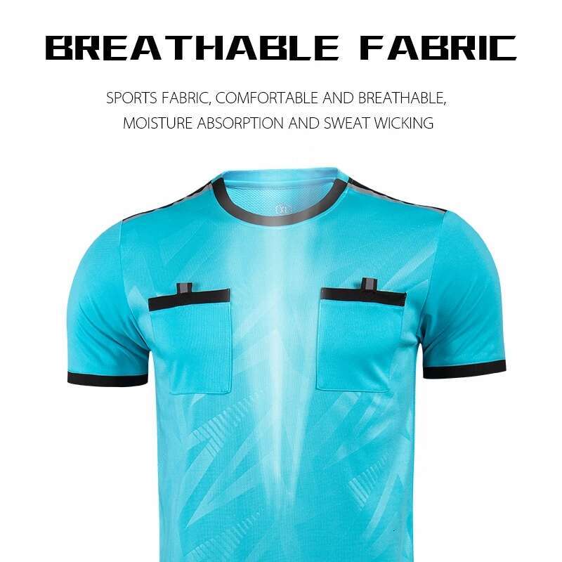 2025 Professional Men Referee Uniforms Soccer Football Jerseys Shorts Shirts Suit Pocket Tracksuits Thailand Clothes Judge Sportswear
