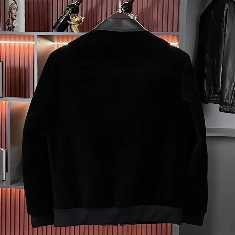 Mens Y2K Jacket Spliced Corduroy Flap Pocket Woven Autumn Winter Casual Fashionable Windproof Clothing w241112