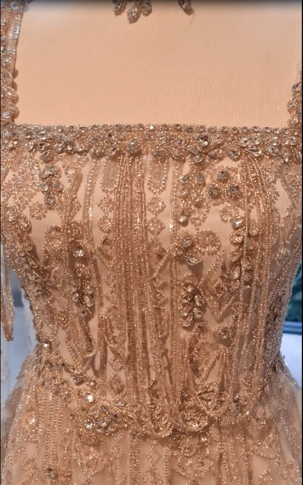 2024 Arabic Nude A e Cape Sleeve Crystal Beaded Saudi Evening Dresses Gowns For Ocn LA72764 Customized bc19818