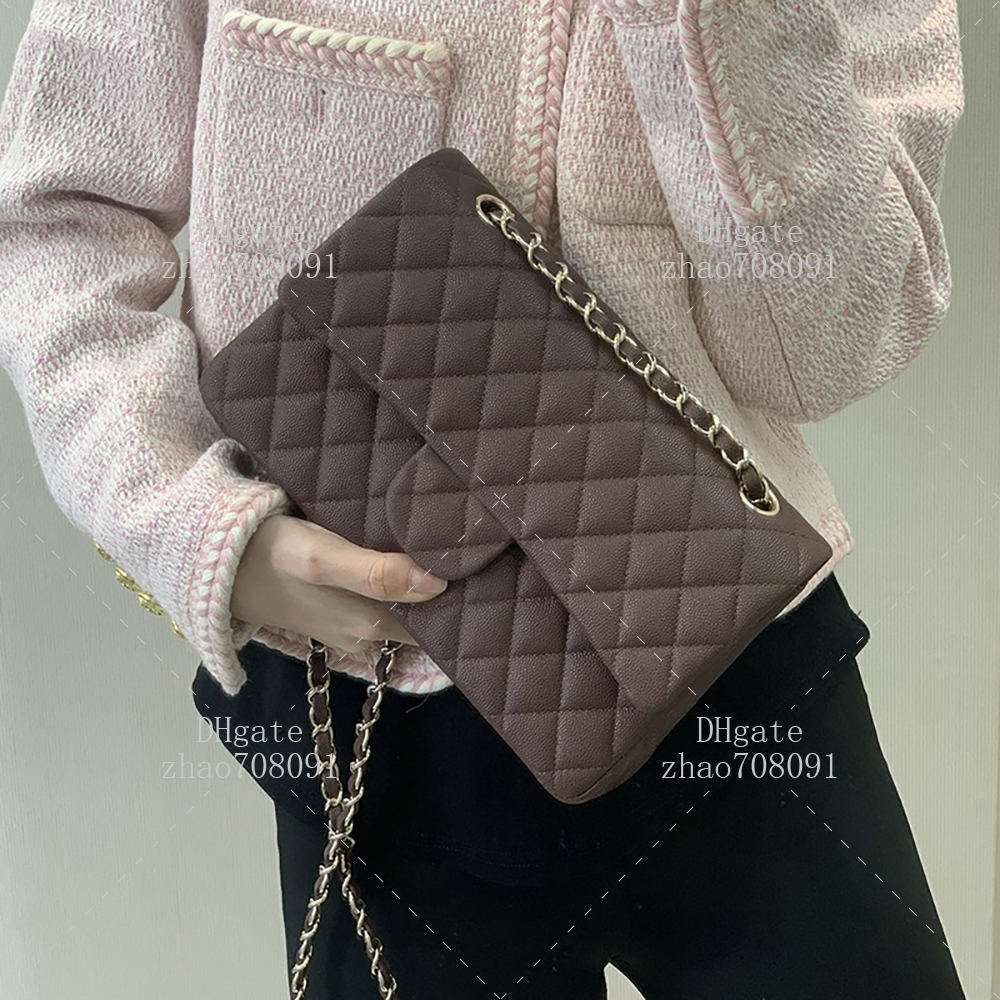 Designer Women's Flap Bag - 25cm Calfskin Shoulder Bag Luxury Crossbody Chain Bag With Box C001