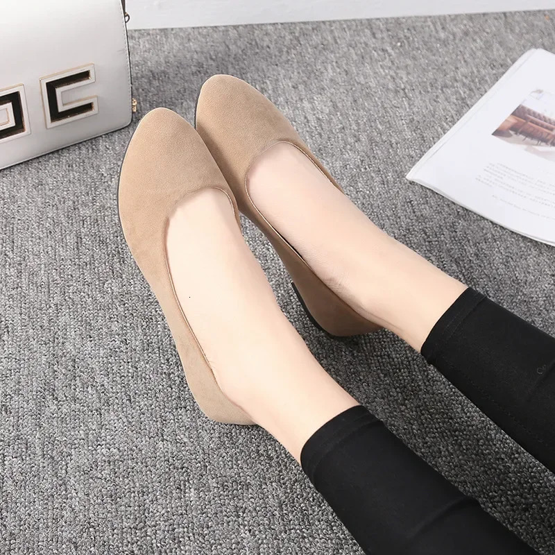 Size 35-43 womens flat shoes candy colored womens boat shoes black canvas synthetic suede womens ballet flat shoes 241213