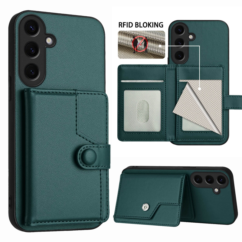 Card Pocket Pack Leather Wallet Case For Samsung S25 Plus S24 FE A16 A06 M35 M55 A55 A35 A25 A05 A05S A15 Business Fashion Credit ID Card Slot PU Hold