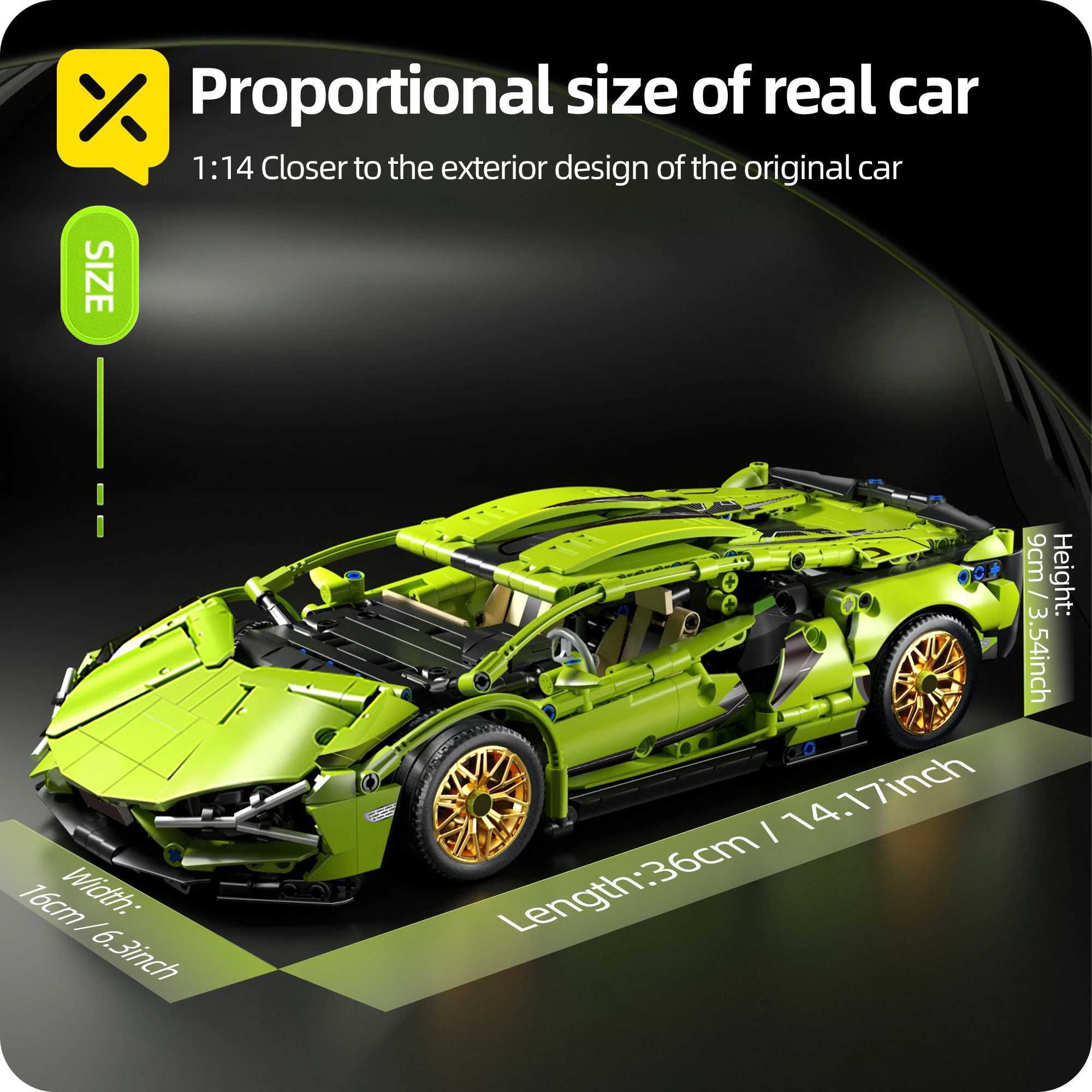 ToylinX Technical Building Blocks Racing Sport Car Speed Vehicle Model Ci Mechanical Super Bricks Puzzle Toys Adult GiftXJ241203