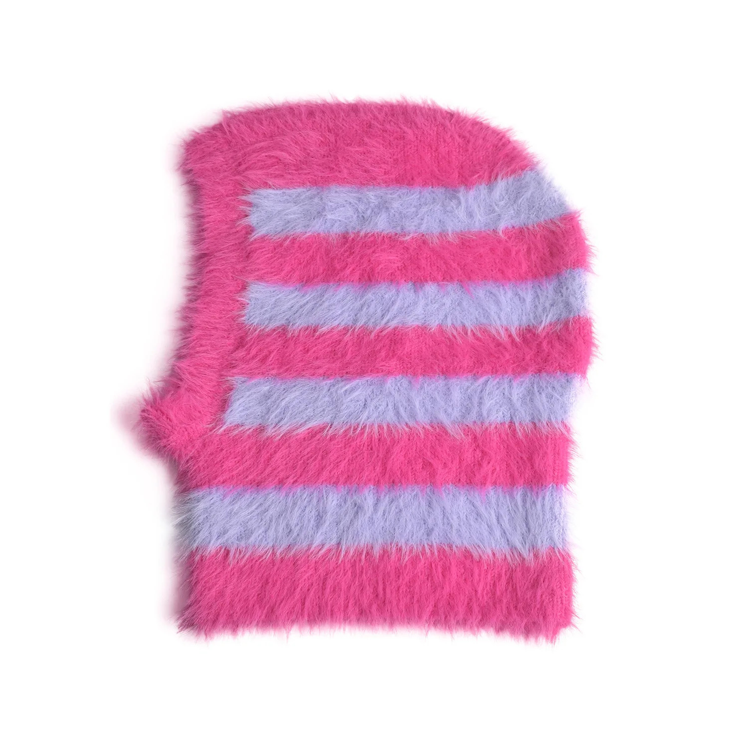 Wholesale Balaclava wool blend plush hat fluffy knitted hat womens winter windproof hat 241202
