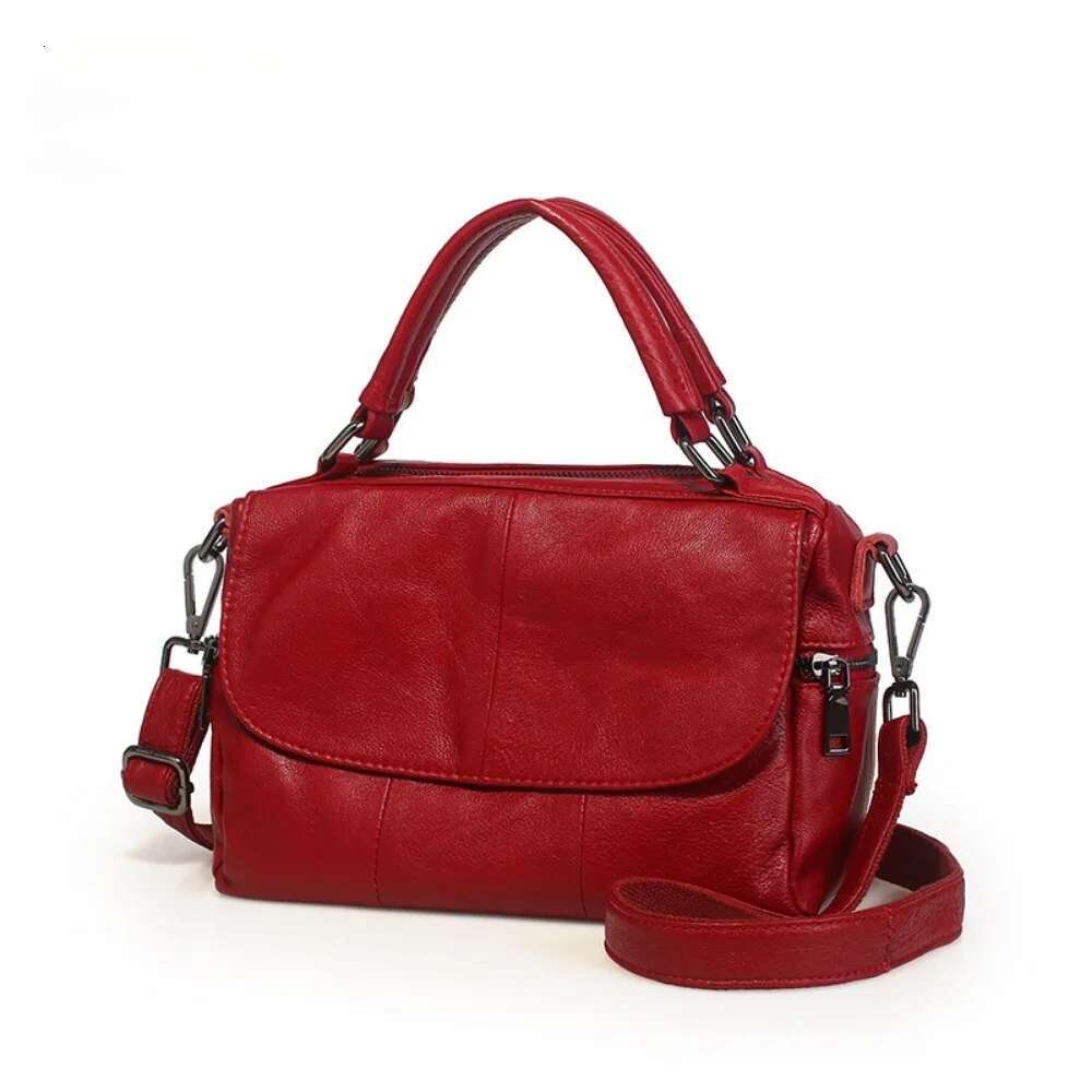Motingsome Soft Cowhide Messenger Bag Women Leisure Handbag Crossbody Lady Flap Casual Daily Purse Top Handle Tote