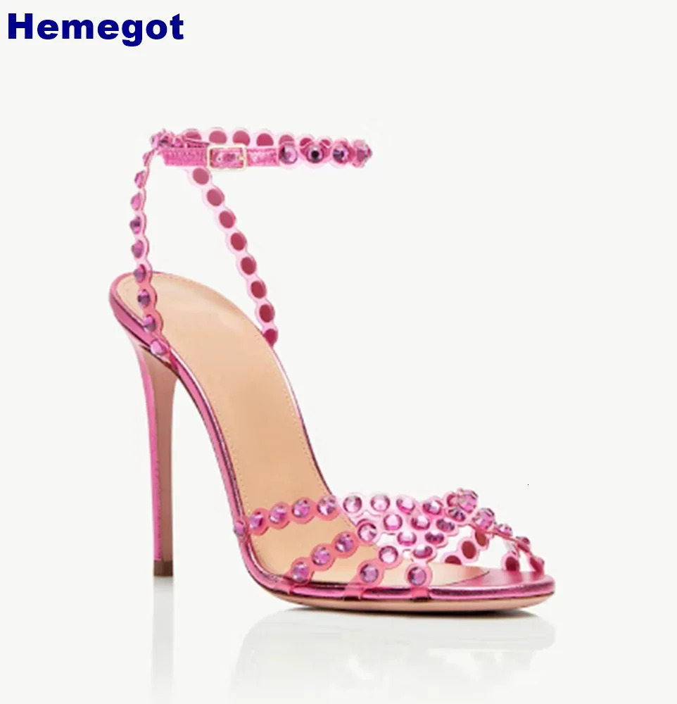 Crystal Bg 2024 Summer Sexy Banquet Peep Toe Pumps 35-43 Size Fashion Women's Thin High Heel Sandals