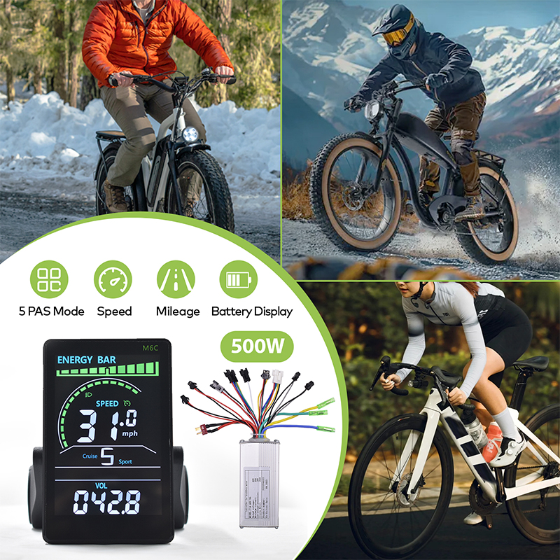 High Performance 350W Brushless Control Module for Electric Scooters & Bicycles with Multicolor LCD Monitor - Supports 24V/36V/48V Systems