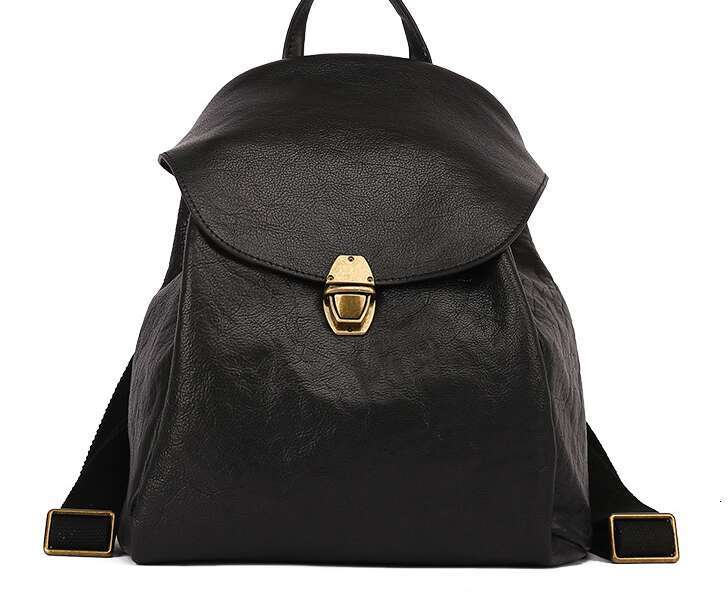 Handmade women's large capacity leather backpack, vintage student backpack, casual travel backpack