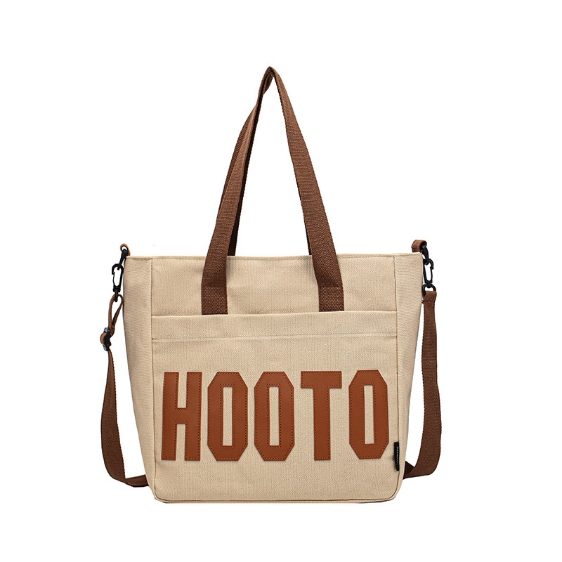 2025 new Letter canvas female students, large capacity crossbody going out, tote for commuting to work, handbag, shoulder bag zhanyishengli