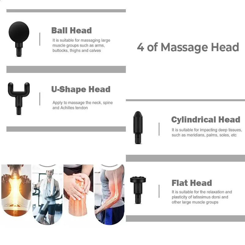 Deep Tissue Muscle Fascial Gun Muscle Massage Gun Handheld Percussi on Massager For Body Back And Neck Leg 241203
