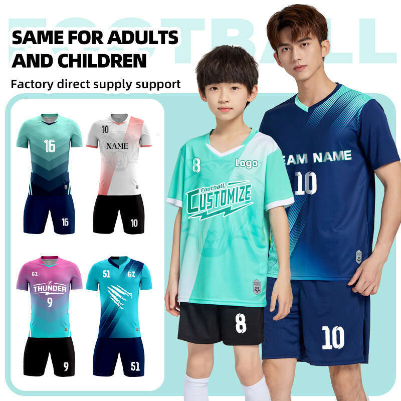 2025 Adult Kids Football Jersey Men Boy Customize Soccer Uniforms Kit Sports Clothes Women Futsal Sportswear Training Tracksuit Child