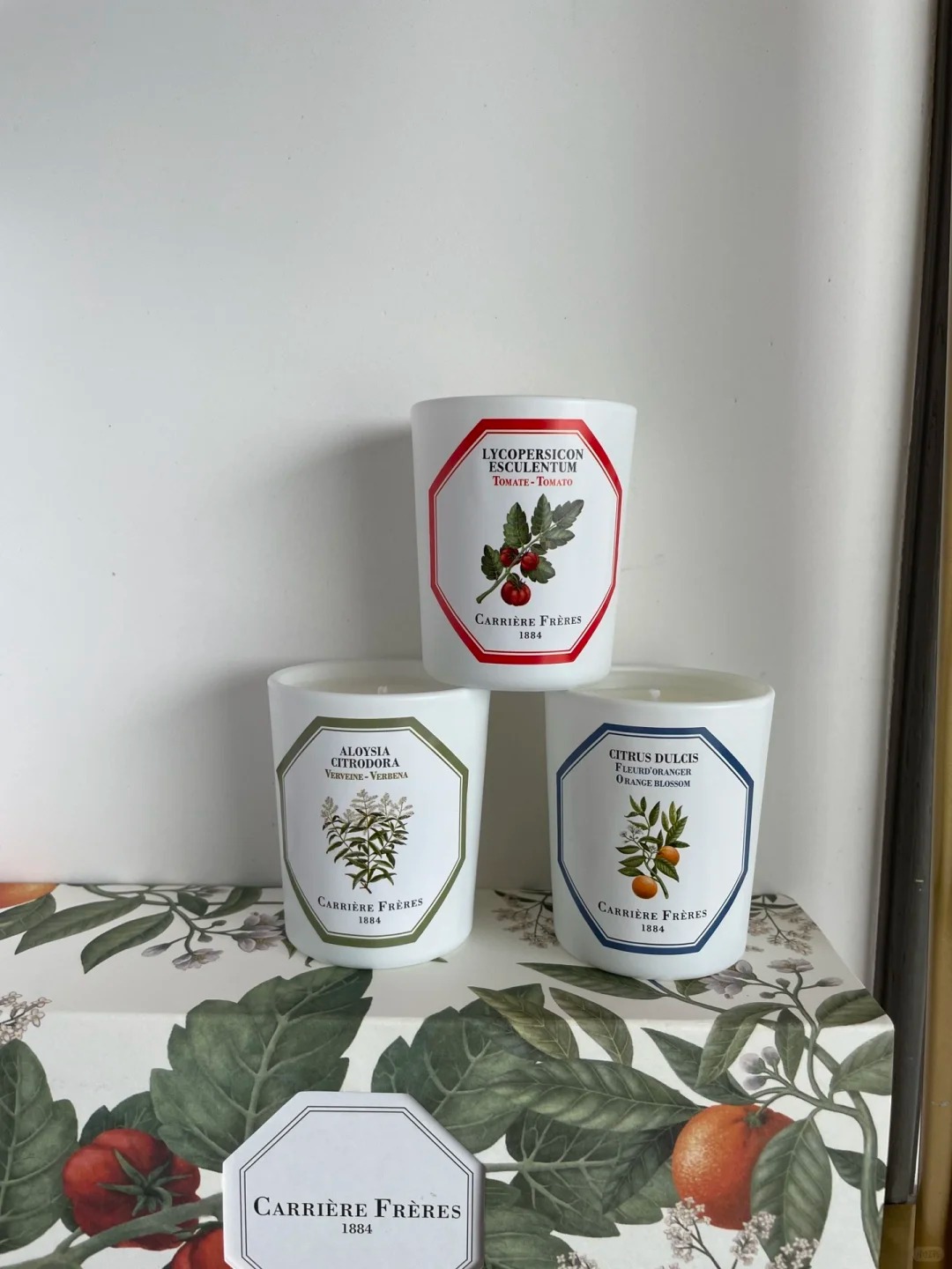Carriere Freres Incense Candle Set 70g*3 Verveine Verbena Orange Blossom Tomate Tomato Birthday gift Candles