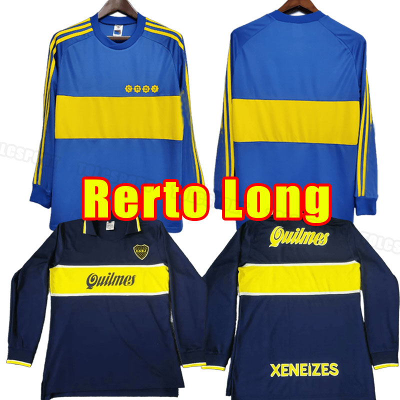 Long sleeve Boca Juniors Retro Soccer Jerseys Maradona Caniggia RIQUELME Football Shirt Vintage Camiseta de Futbol 1981 1982 81 82 1996 1997 96 97