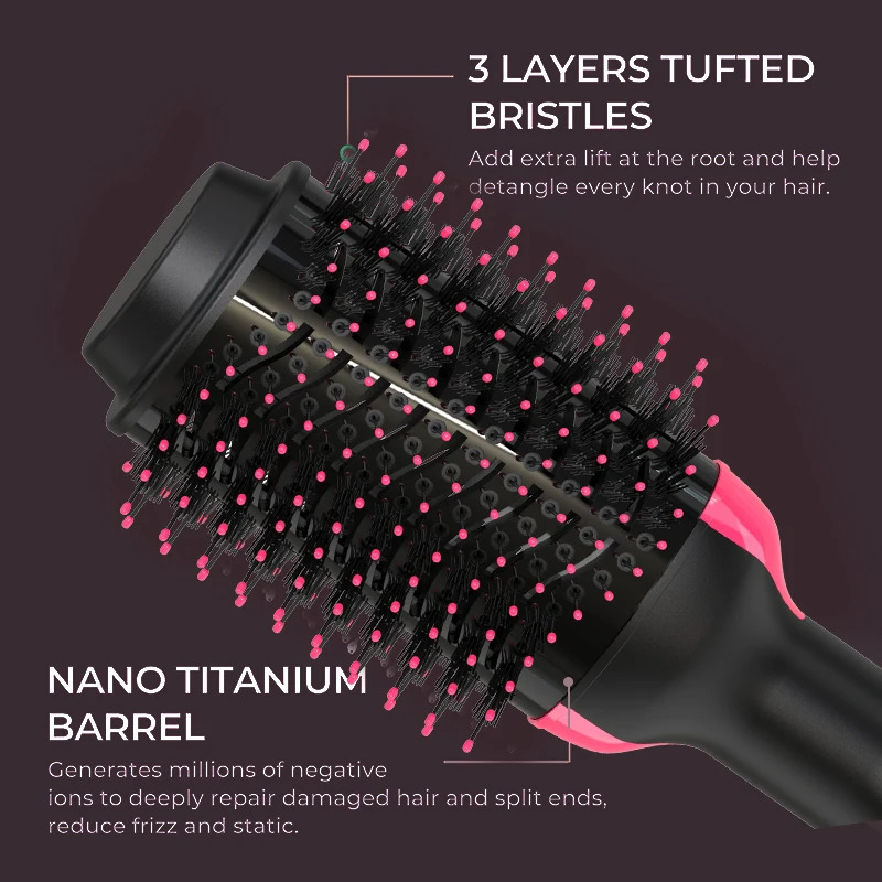 Lisa Pro 2-in-1 hair dryer and volume straightener air brush curling iron for beauty and healthy styling 241202