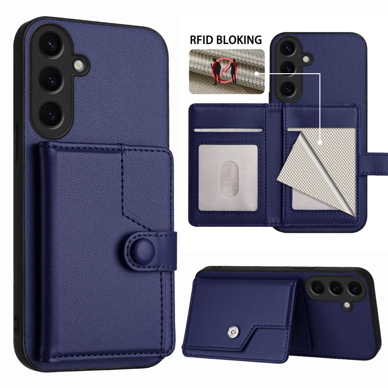 Card Pocket Pack Leather Wallet Case For Samsung S25 Plus S24 FE A16 A06 M35 M55 A55 A35 A25 A05 A05S A15 Business Fashion Credit ID Card Slot PU Hold