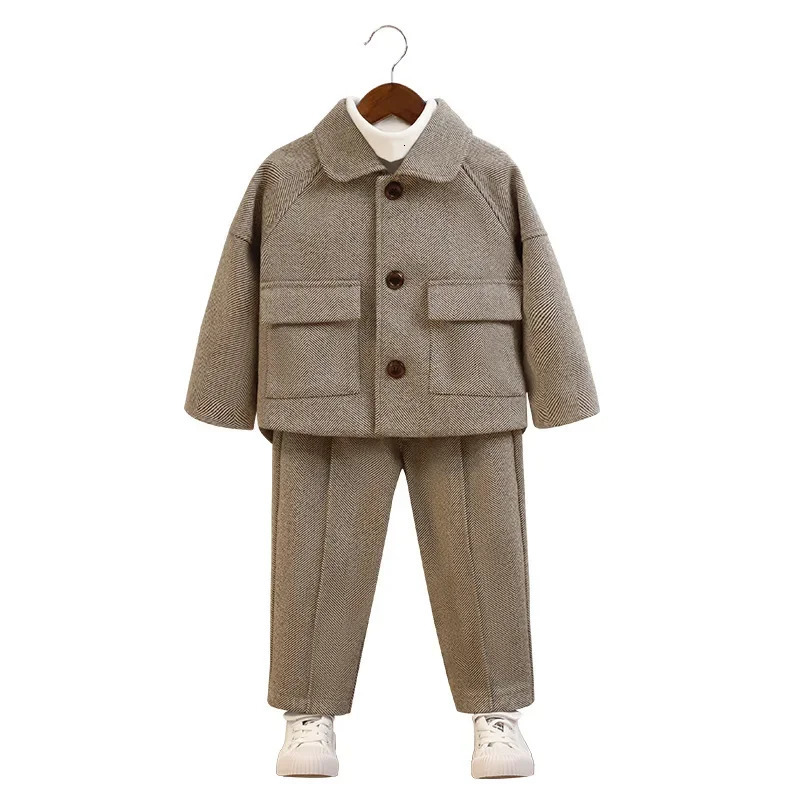 Boys winter autumn thick casual jacket Trouser childrens casual set childrens warm clothing set childrens cosmetics set 241203bj