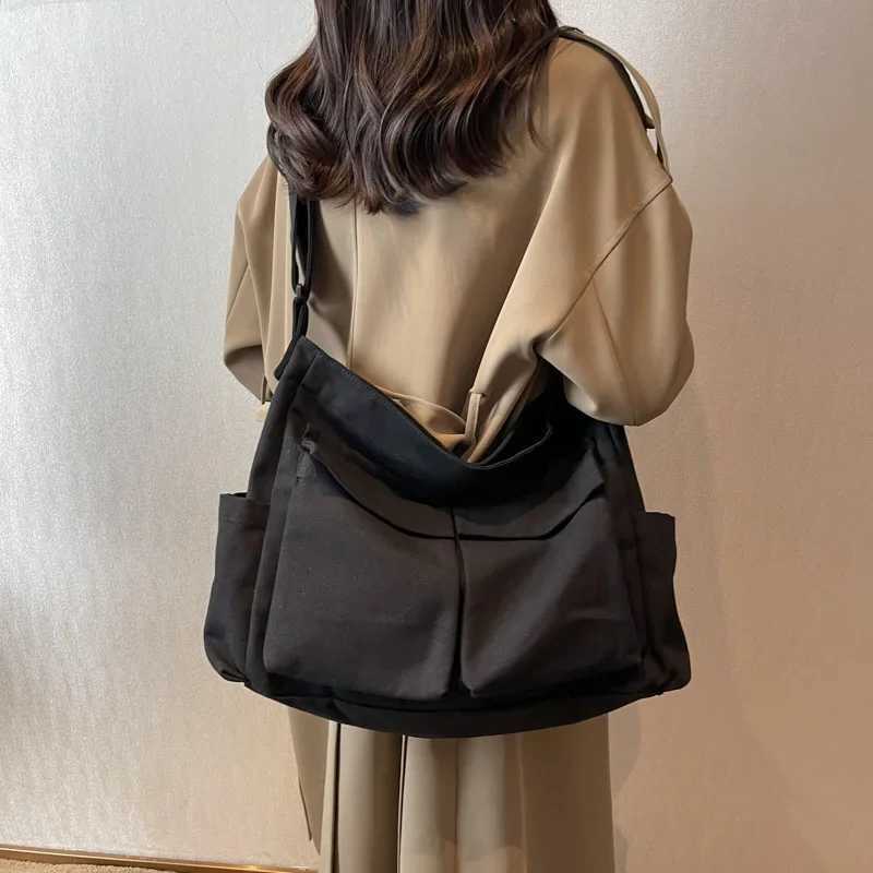 2023 New Fashion Women's Shoulder Bag Large Capacity Crossbody Bag Work Style Canvas Bag High Quality Canvas Bag 241203