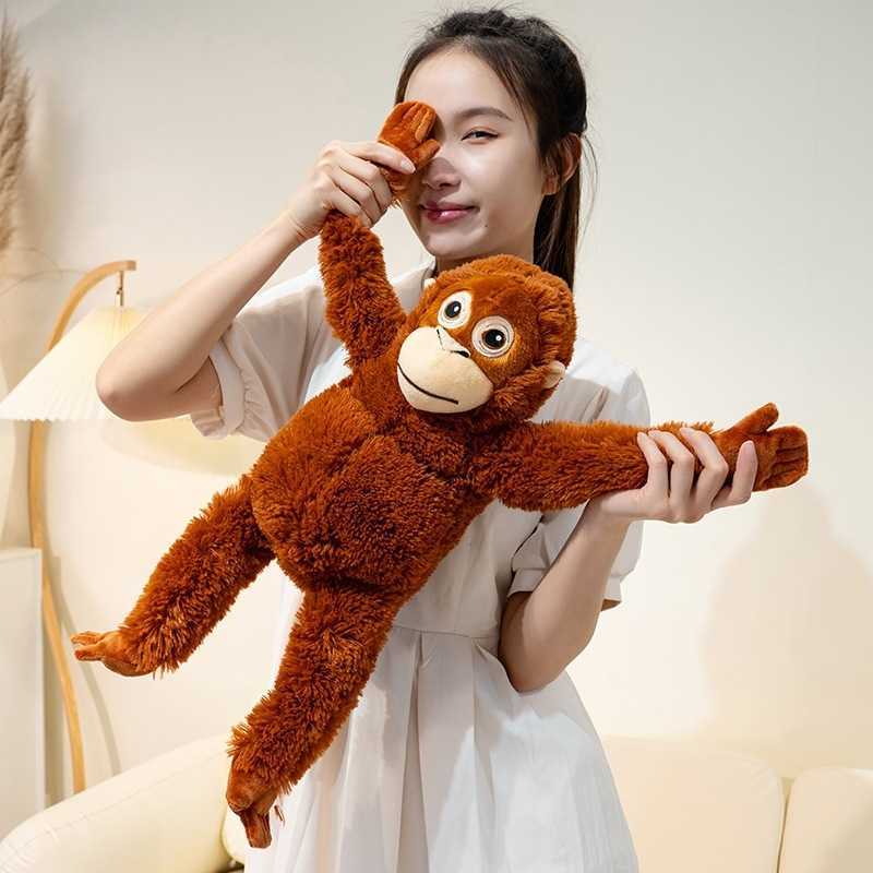 Stuffed Plush Cute orangutan gibbon plush doll monkey crossbody backpack toy H241203