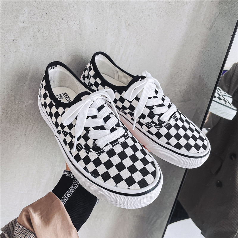 new free shipping designer shoes for mens womens casual shoes Classic Black and White Grid Outdoor leisure shoes size 35-44