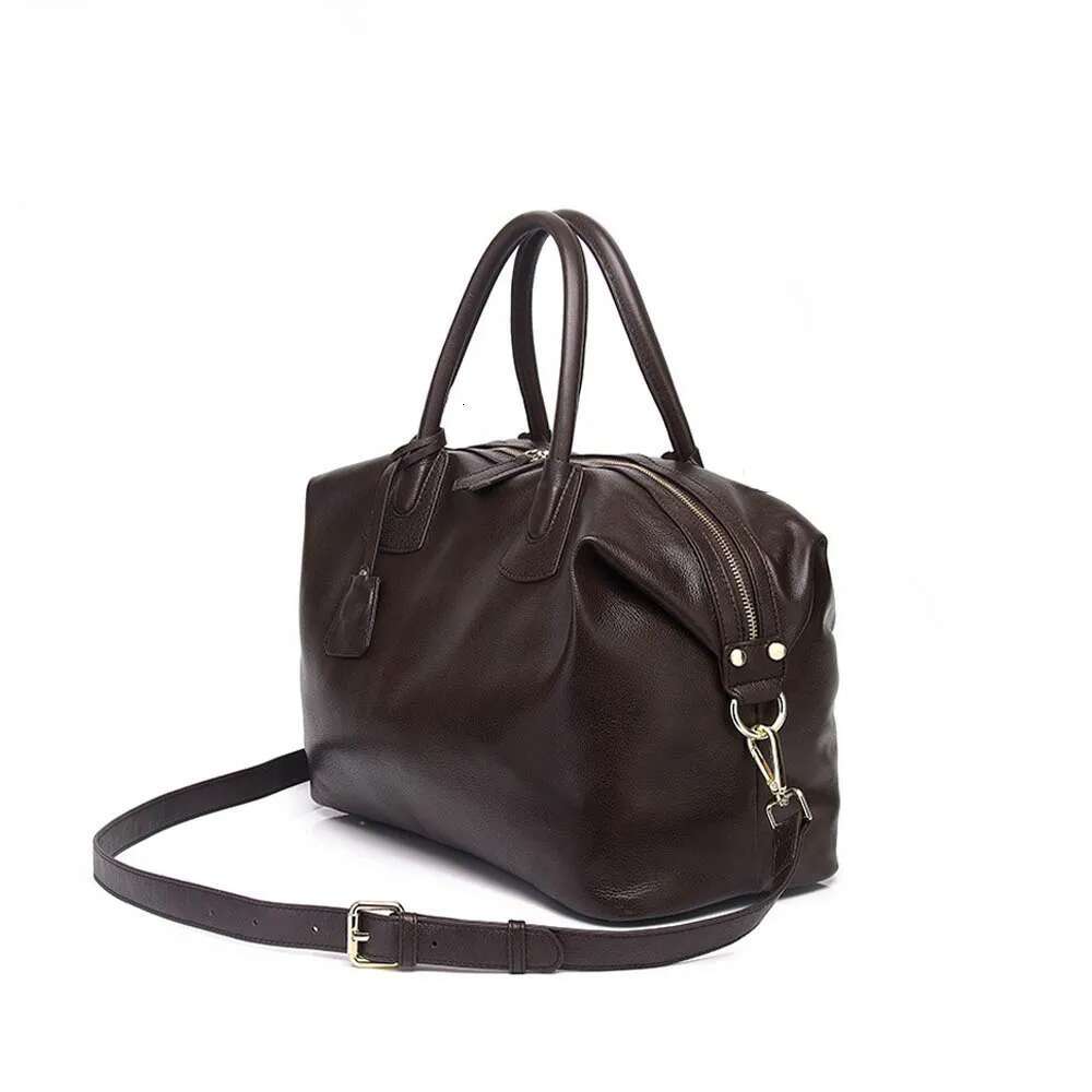 Motingsome Oversized Real Leather Woman Lady Travel Tote Shoulder Bags Handbag Fashion Commuting Big Bag New