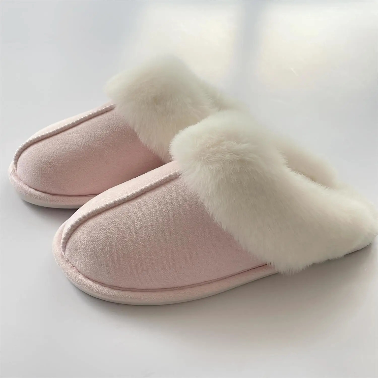 2024 autumn and winter plush home cotton slippers high-end couple senior shoes large womens shoes 241203