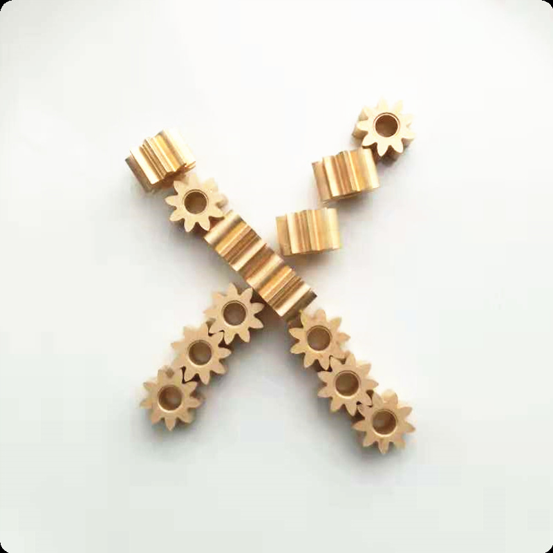 Precision Micro Cylinder Straight Gear - Copper, Model 1, 9 Teeth, Inner Hole Diameter 3.9mm
