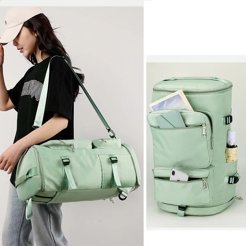 Waterproof Fitness Sports Backpack Men Women Outdoor Gym Shoulder Multifunctional Yoga Large Capacity Shoes Bags Dry Wet Duffle 241203