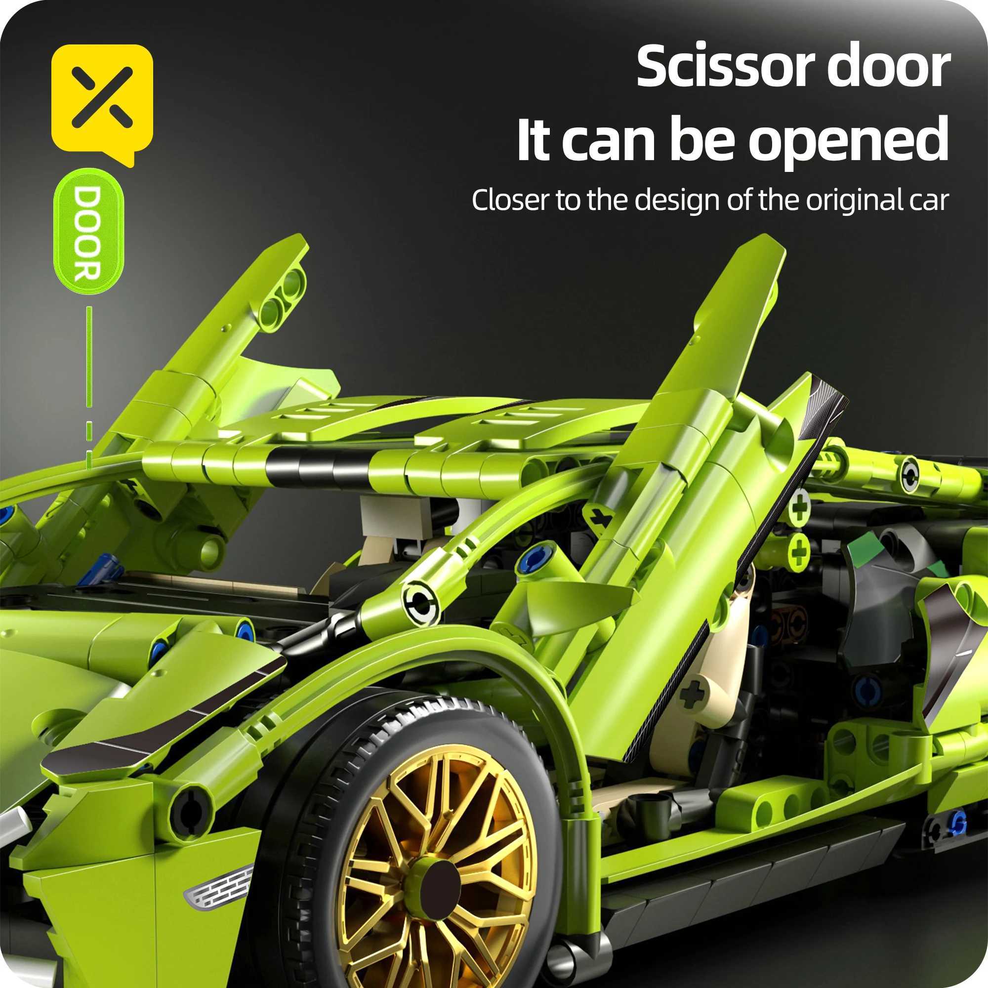 ToylinX Technical Building Blocks Racing Sport Car Speed Vehicle Model Ci Mechanical Super Bricks Puzzle Toys Adult GiftXJ241203