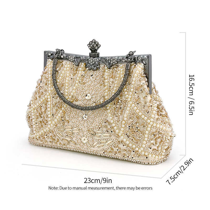 Beaded Pearl Bag High grade Handmade Dinner Bag Dress Wedding Bridesmaid Mother Handbag Qipao Bag 241203