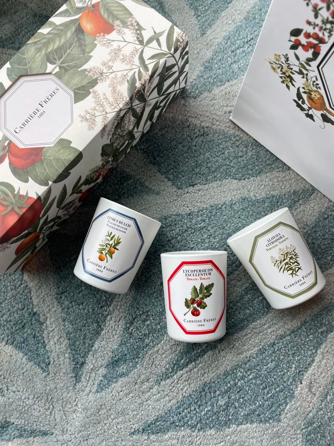 Carriere Freres Incense Candle Set 70g*3 Verveine Verbena Orange Blossom Tomate Tomato Birthday gift Candles