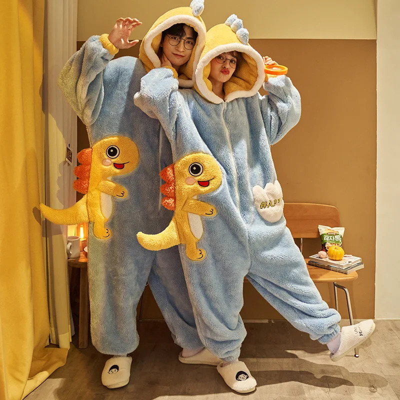 Kigurumi Cat Onesie Winter Warm Pajamas Womens Pajamas Thick Couple Pajamas Cartoon Pajamas Womens Hoodies Pajamas