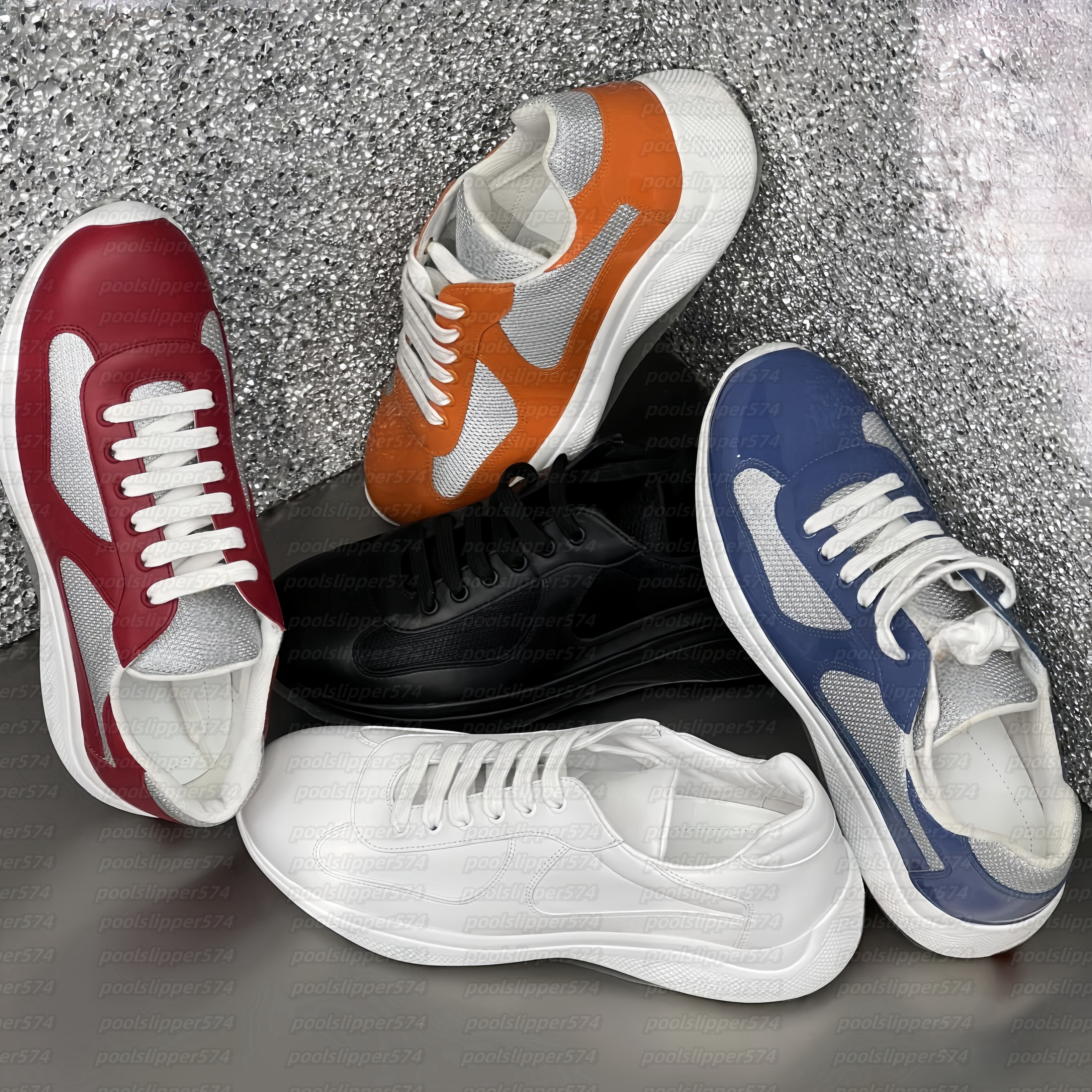 Shoes Men Women Designer Cup Xl Leather Sneakers High Quality Patent Leather Flat Trainers Black Mesh Lace-up Casual Shoes Outdoor Runner Sport Shoes Size 35-46