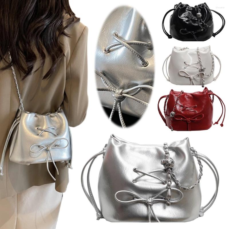 Totes Women Shoulder Bag Solid Color Daily Tote Handbag Adjustable Strap Bucket Crossbody Female Dating zhanyishengli