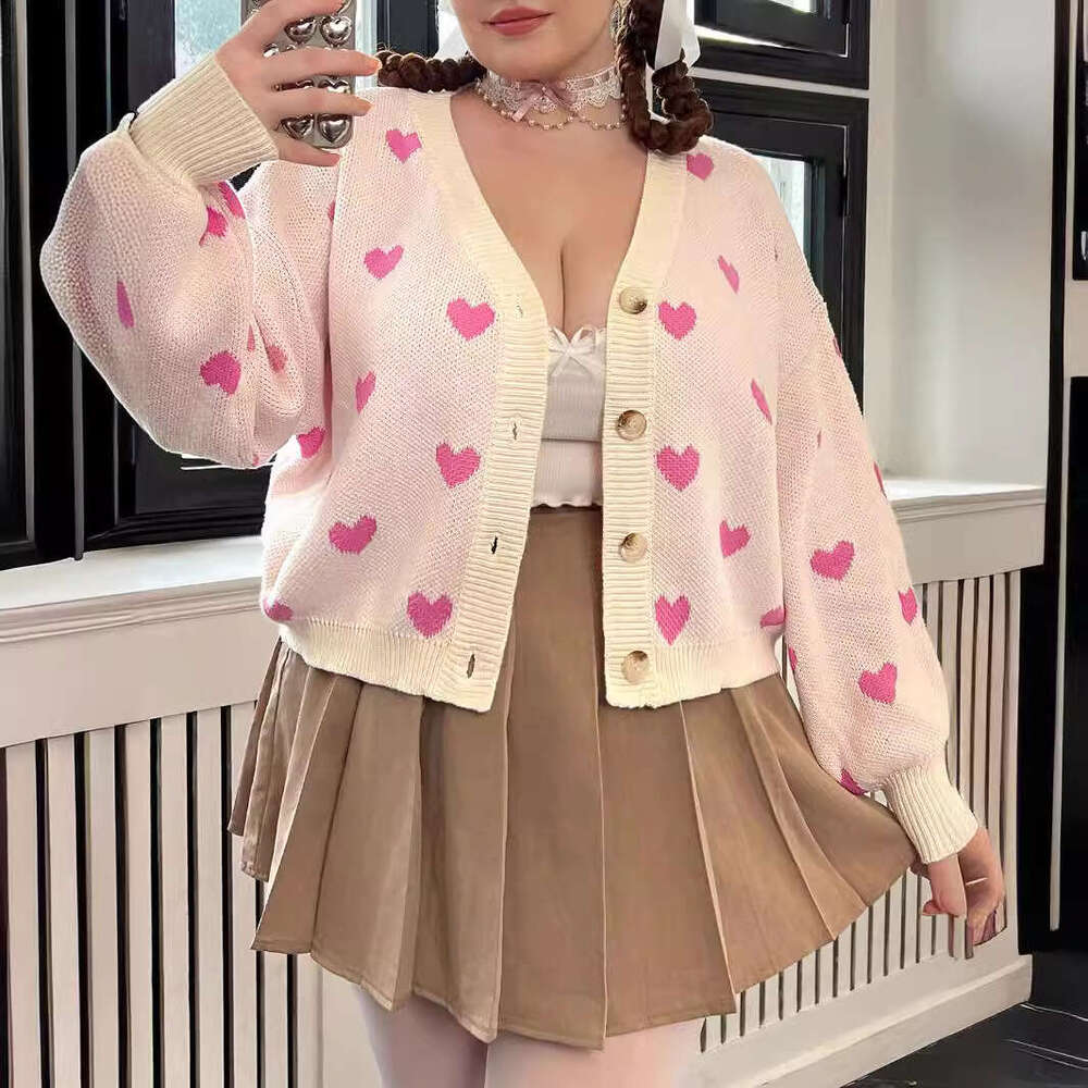 European American sweater jacket, autumn winter cardigan, sweet and cute women's custom knitted jacket