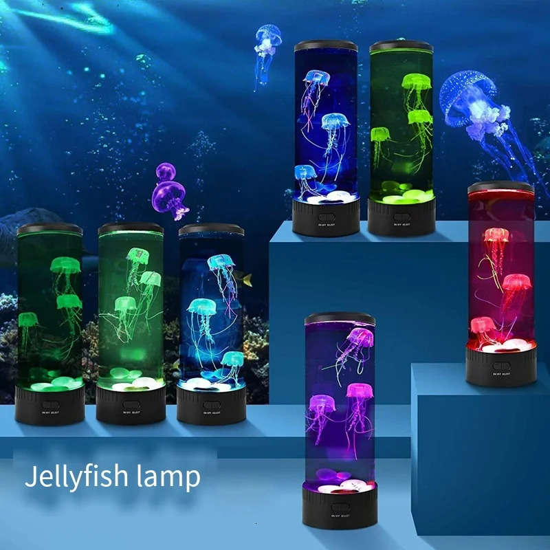 Jellyfish Lamp 7-Color LED Emotional Aquarium Ocean Night Light Used for Home Bedroom Desktop Decoration Childrens Birthday Gifts 241203 - view 3