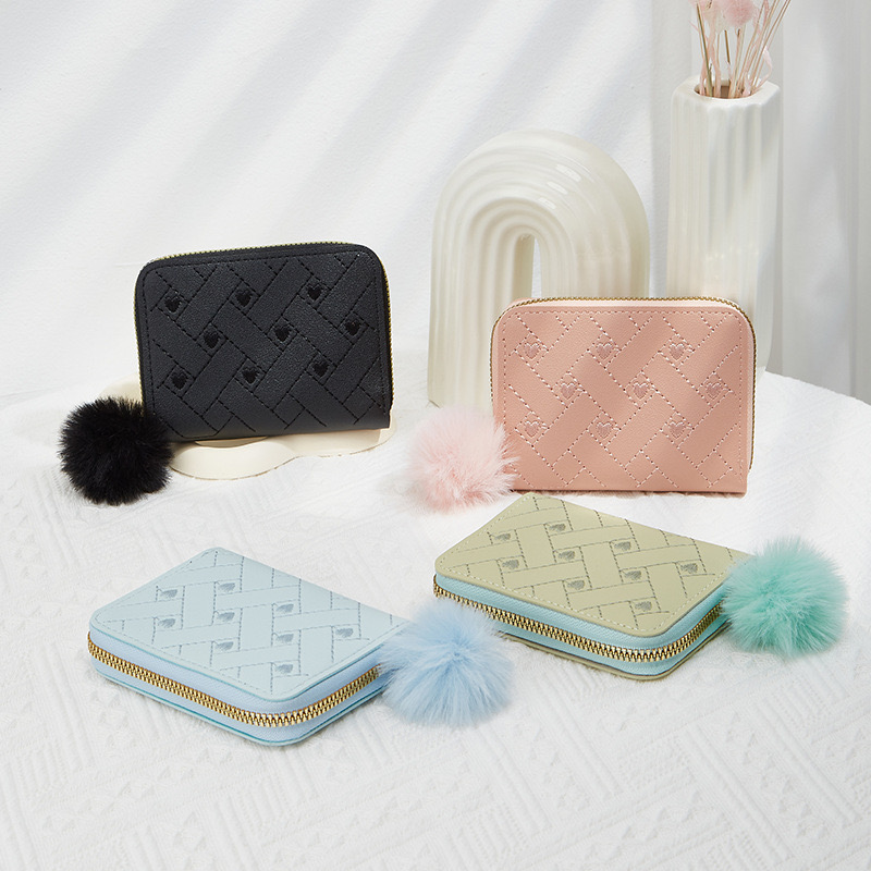 2024 Korean Edition New New Single Zipper Multi functional Short Women's Zero Wallet Fashionable and Minimalist Bag
