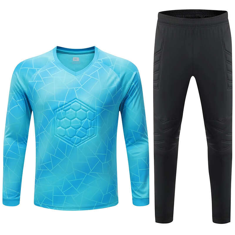 2025 Men Kid Uniform Protective Sponge Long Sleeve Football Training Goalkeeper Top Soccer Jersey Pants Custom