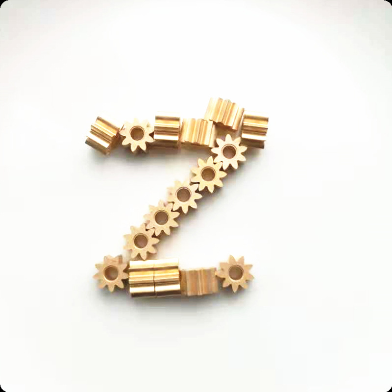 Precision Micro Cylinder Straight Gear - Copper, Model 1, 9 Teeth, Inner Hole Diameter 3.9mm
